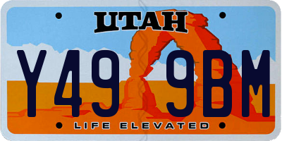 UT license plate Y499BM