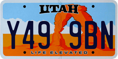 UT license plate Y499BN