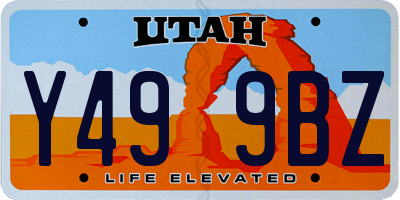 UT license plate Y499BZ