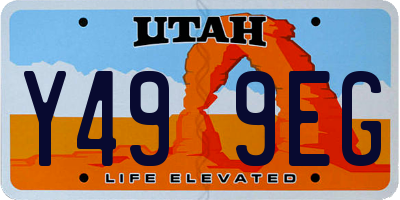 UT license plate Y499EG