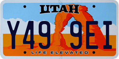 UT license plate Y499EI