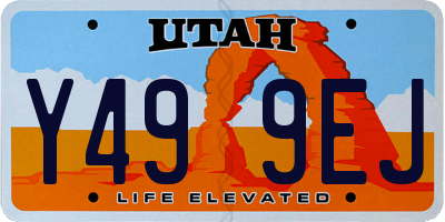 UT license plate Y499EJ