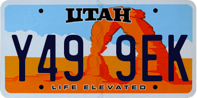 UT license plate Y499EK