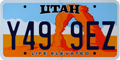 UT license plate Y499EZ