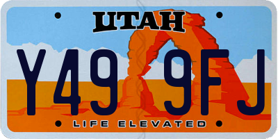 UT license plate Y499FJ