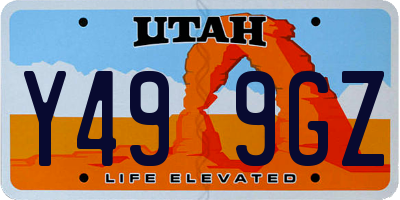 UT license plate Y499GZ