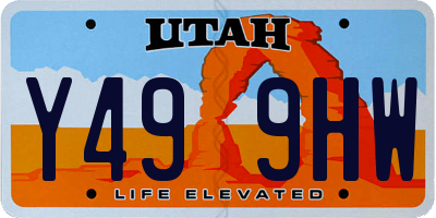 UT license plate Y499HW