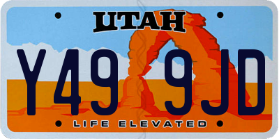 UT license plate Y499JD