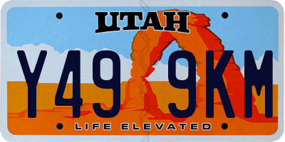 UT license plate Y499KM