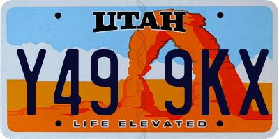 UT license plate Y499KX