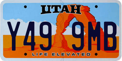 UT license plate Y499MB