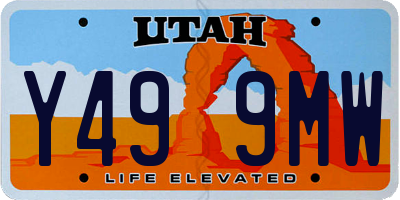 UT license plate Y499MW