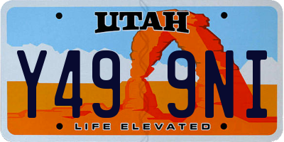 UT license plate Y499NI