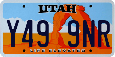 UT license plate Y499NR