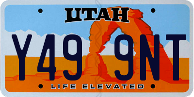 UT license plate Y499NT