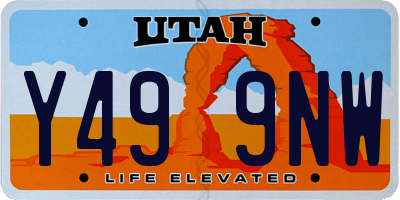 UT license plate Y499NW
