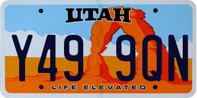 UT license plate Y499QN