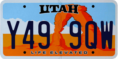 UT license plate Y499QW