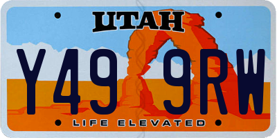 UT license plate Y499RW