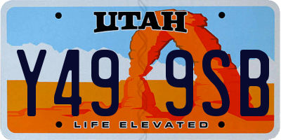 UT license plate Y499SB