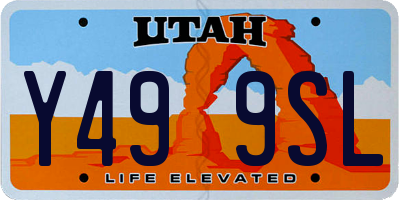 UT license plate Y499SL