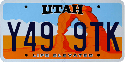 UT license plate Y499TK