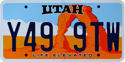 UT license plate Y499TW