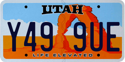 UT license plate Y499UE