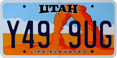 UT license plate Y499UG