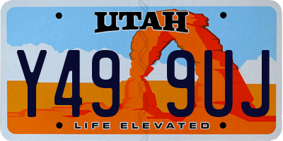 UT license plate Y499UJ