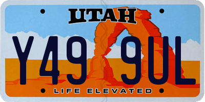 UT license plate Y499UL