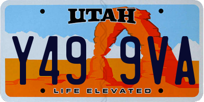 UT license plate Y499VA