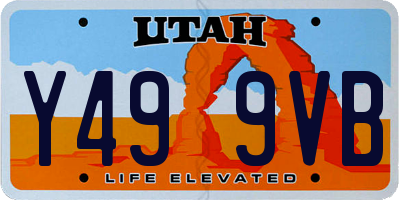UT license plate Y499VB
