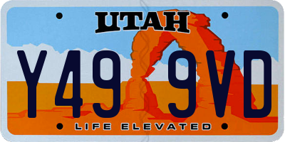 UT license plate Y499VD