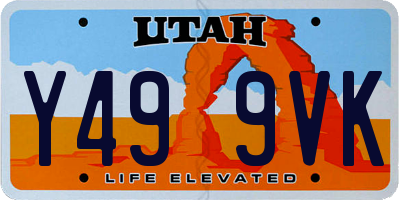 UT license plate Y499VK