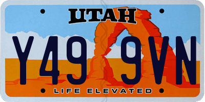 UT license plate Y499VN