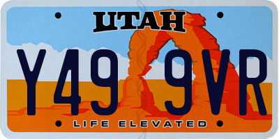 UT license plate Y499VR