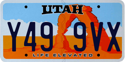 UT license plate Y499VX