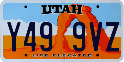 UT license plate Y499VZ