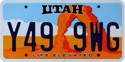 UT license plate Y499WG