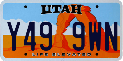 UT license plate Y499WN