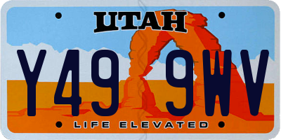 UT license plate Y499WV