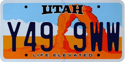 UT license plate Y499WW