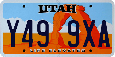 UT license plate Y499XA