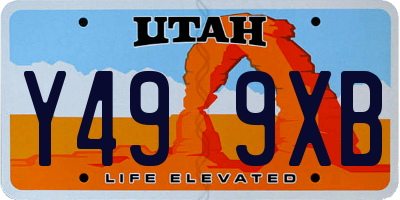 UT license plate Y499XB