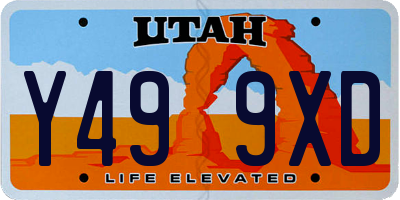 UT license plate Y499XD