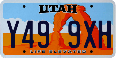 UT license plate Y499XH