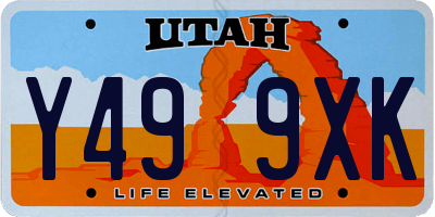 UT license plate Y499XK