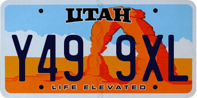 UT license plate Y499XL