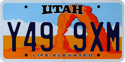 UT license plate Y499XM